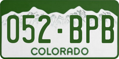 CO license plate 052BPB