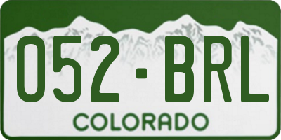CO license plate 052BRL