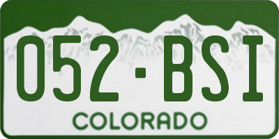 CO license plate 052BSI