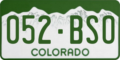 CO license plate 052BSO
