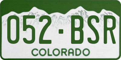 CO license plate 052BSR