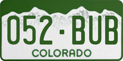 CO license plate 052BUB