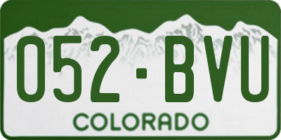 CO license plate 052BVU