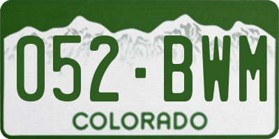 CO license plate 052BWM