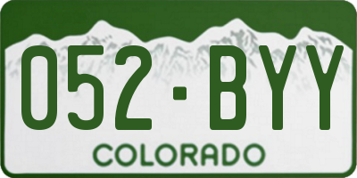 CO license plate 052BYY