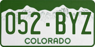 CO license plate 052BYZ
