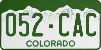 CO license plate 052CAC