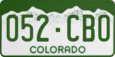 CO license plate 052CBO