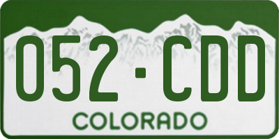 CO license plate 052CDD