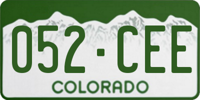 CO license plate 052CEE