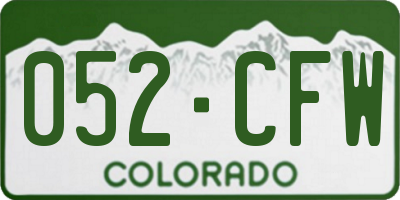 CO license plate 052CFW