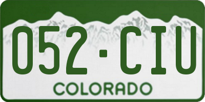 CO license plate 052CIU