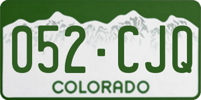 CO license plate 052CJQ