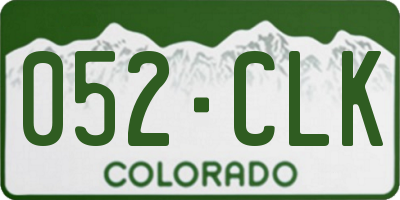 CO license plate 052CLK