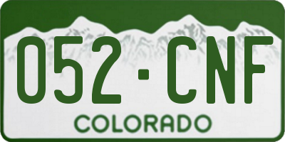 CO license plate 052CNF