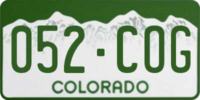 CO license plate 052COG