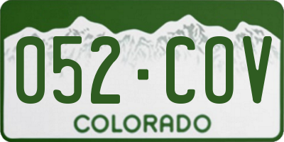CO license plate 052COV