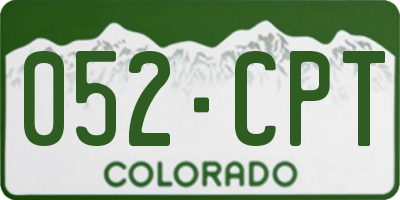 CO license plate 052CPT