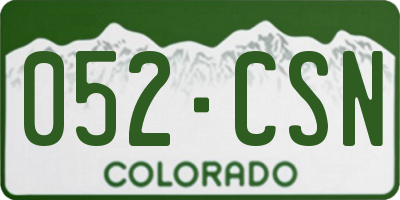 CO license plate 052CSN