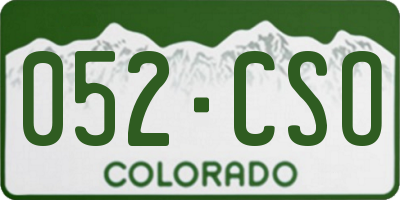 CO license plate 052CSO