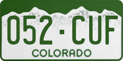 CO license plate 052CUF