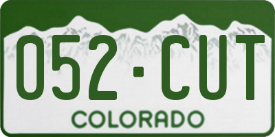 CO license plate 052CUT