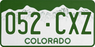 CO license plate 052CXZ