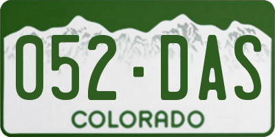 CO license plate 052DAS