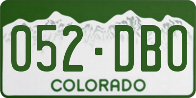 CO license plate 052DBO