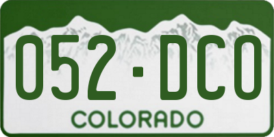 CO license plate 052DCO