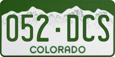 CO license plate 052DCS