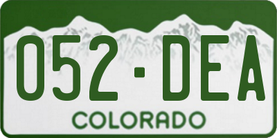 CO license plate 052DEA