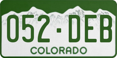 CO license plate 052DEB