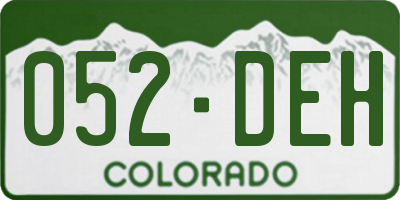 CO license plate 052DEH