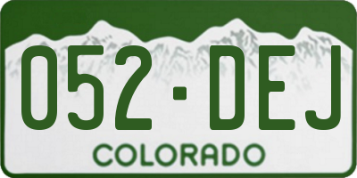 CO license plate 052DEJ