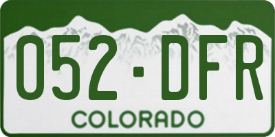 CO license plate 052DFR