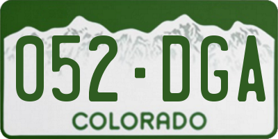 CO license plate 052DGA