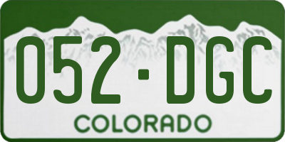 CO license plate 052DGC
