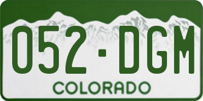 CO license plate 052DGM