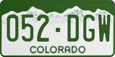 CO license plate 052DGW
