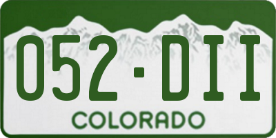 CO license plate 052DII