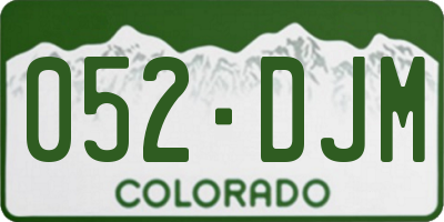CO license plate 052DJM