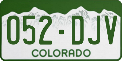 CO license plate 052DJV