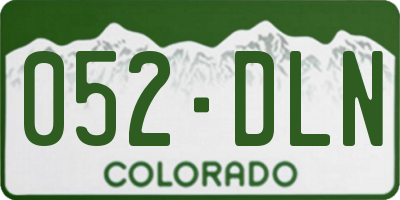 CO license plate 052DLN