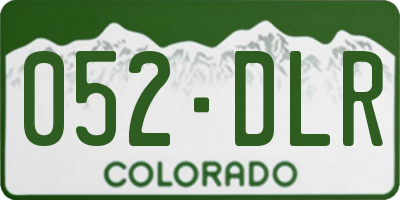 CO license plate 052DLR