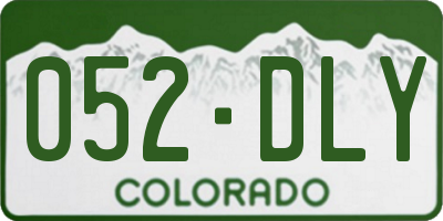 CO license plate 052DLY