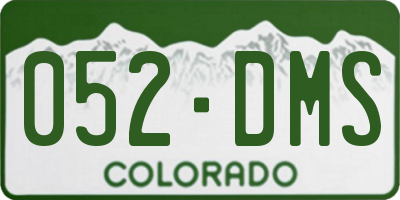 CO license plate 052DMS