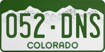 CO license plate 052DNS