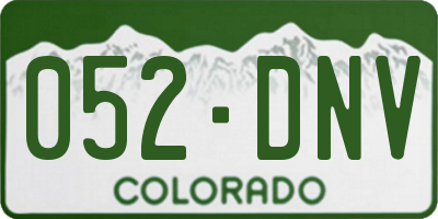 CO license plate 052DNV