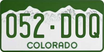 CO license plate 052DOQ